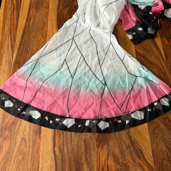 Butterfly Wing Print Kimono Cardigan Shinobu Kocho Demon Slayer Anime Cosplay - Picture 8 of 9